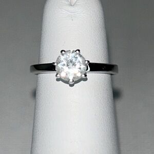 NWOT Genuine White Topaz Sterling Silver NYC 2 Designer Pinky Ring Modern Boho